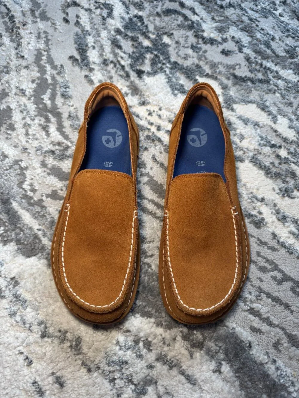 Birkenstock Utti Loafers in Mink Suede with White Contrast Stitching
